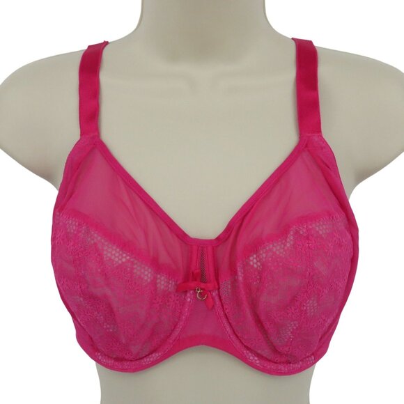 Chantelle 30H Pink Lace Underwire Bra Revele Moi Perfect Fit Style C15710 - Picture 1 of 16